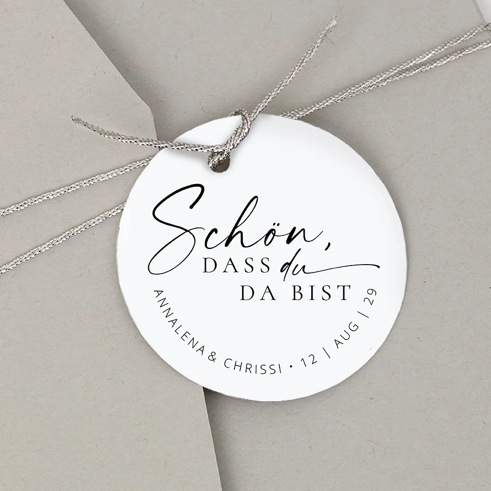 Gastgeschenk Anhänger Schön, dass Du da bist elegant