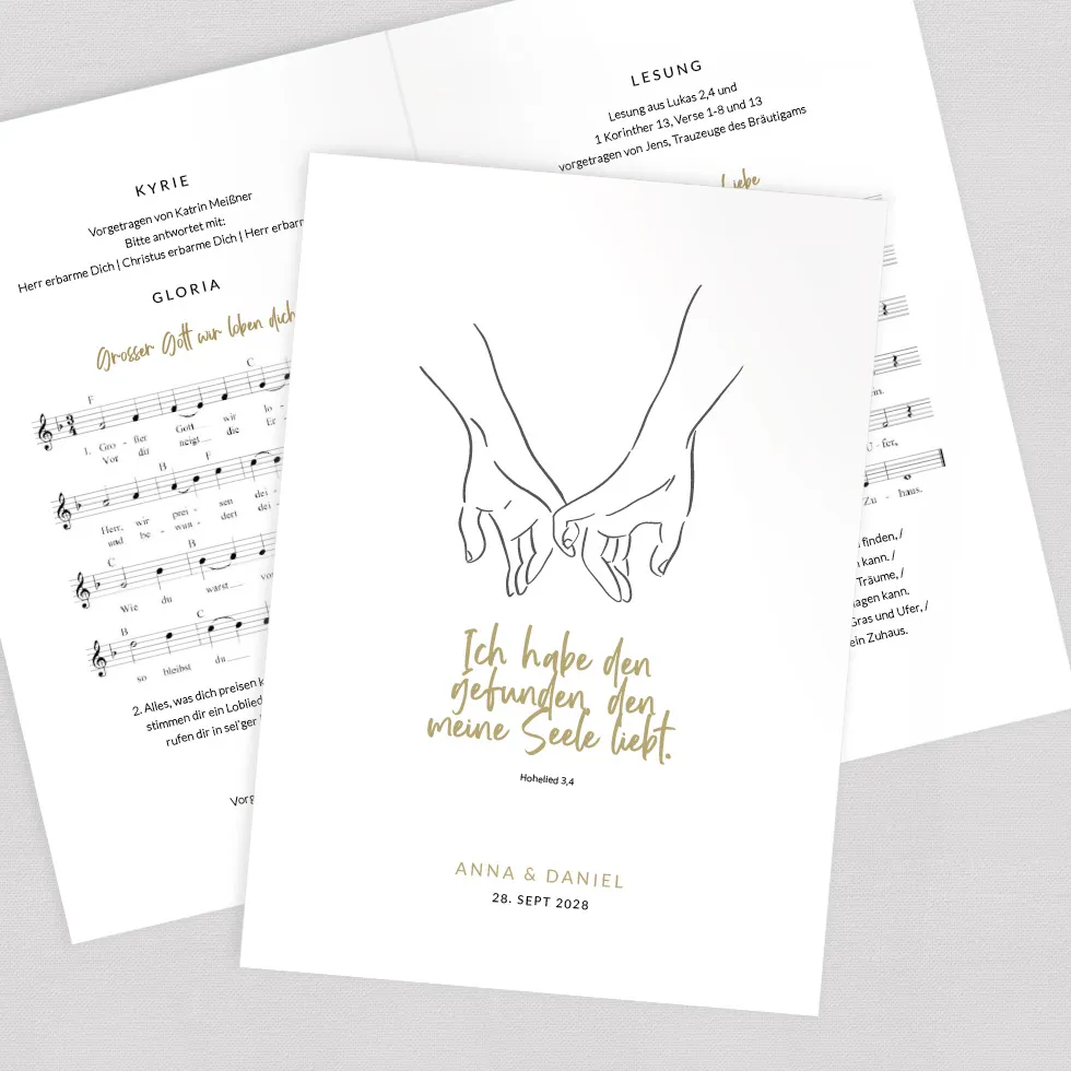 Trauspruch Kirchenheft Deckblatt