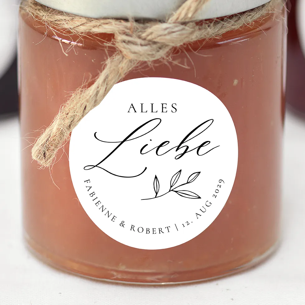 Gastgeschenk Aufkleber Alles Liebe elegant