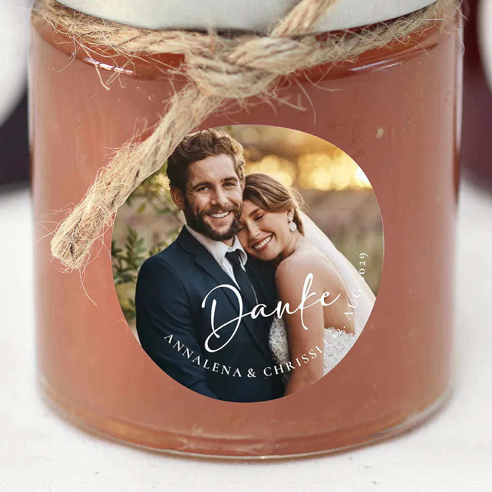 Gastgeschenk Aufkleber Foto