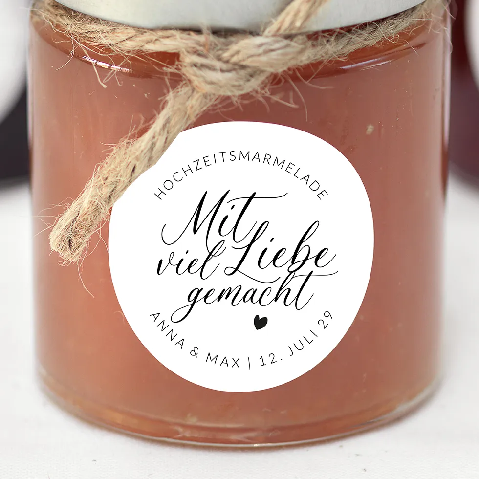Marmelade Aufkleber individuell Kalligraphie