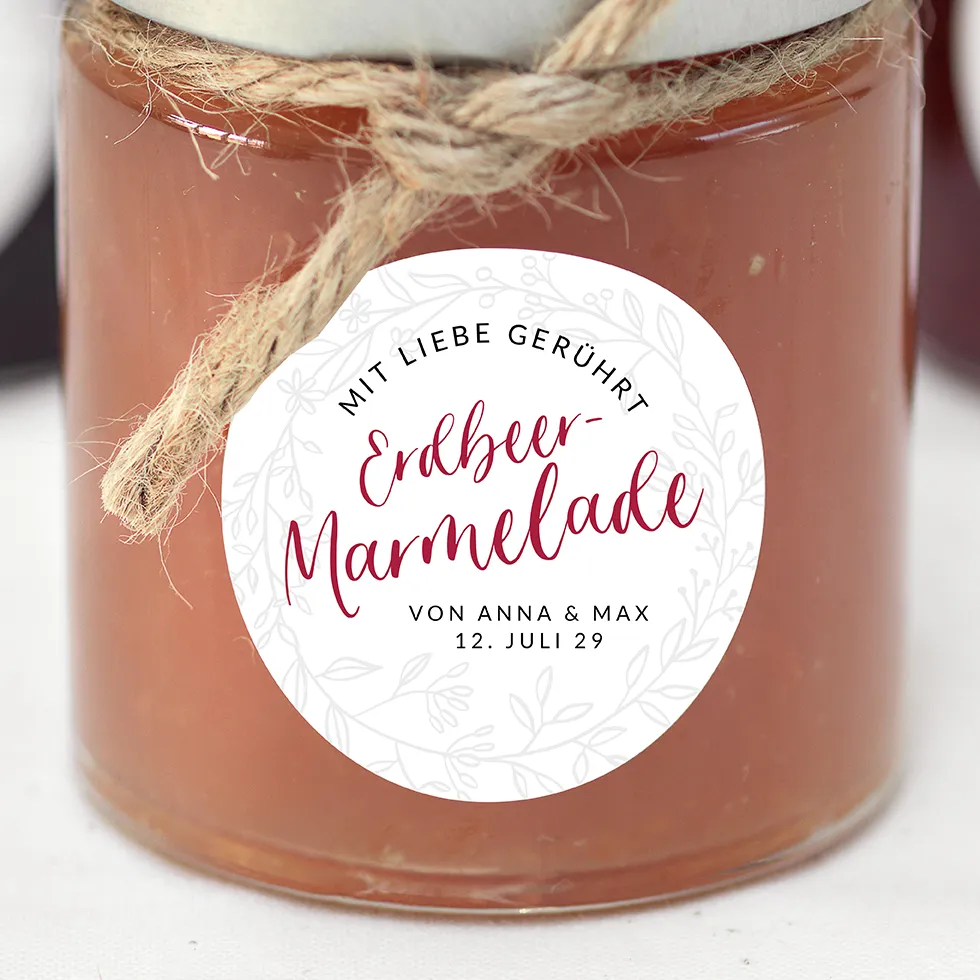 Marmelade Aufkleber individuell Liebe