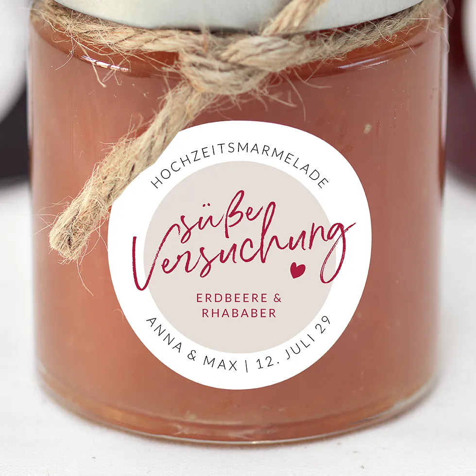 Marmelade Aufkleber individuell süße Versuchung